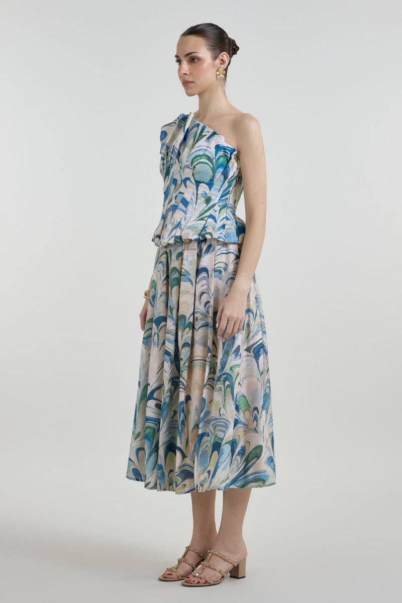 Penelope Fanfare Set linen co-ord set by SOBARIKO in beige for women in Singapore