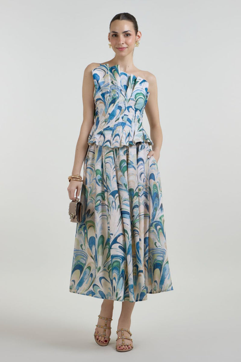 Penelope Fanfare Set linen co-ord set by SOBARIKO in beige for women in Singapore