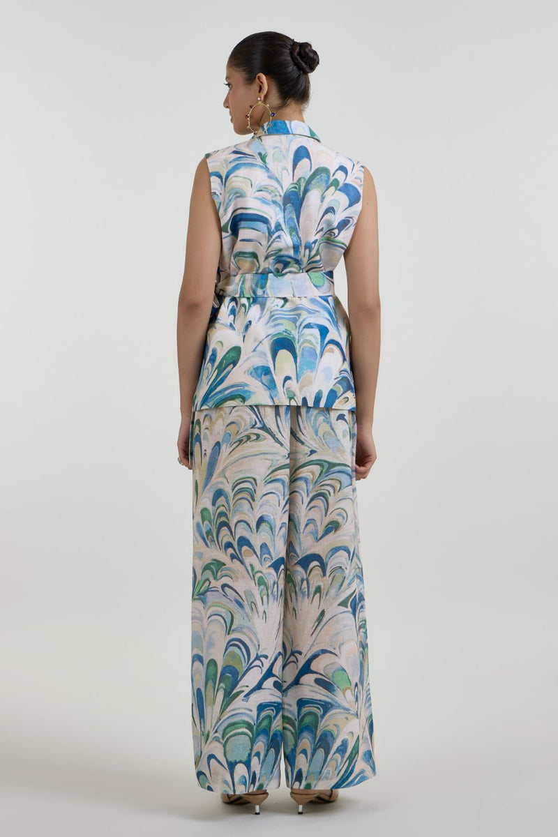 Penelope Blazer Set linen co-ord set by SOBARIKO in beige for women in Singapore