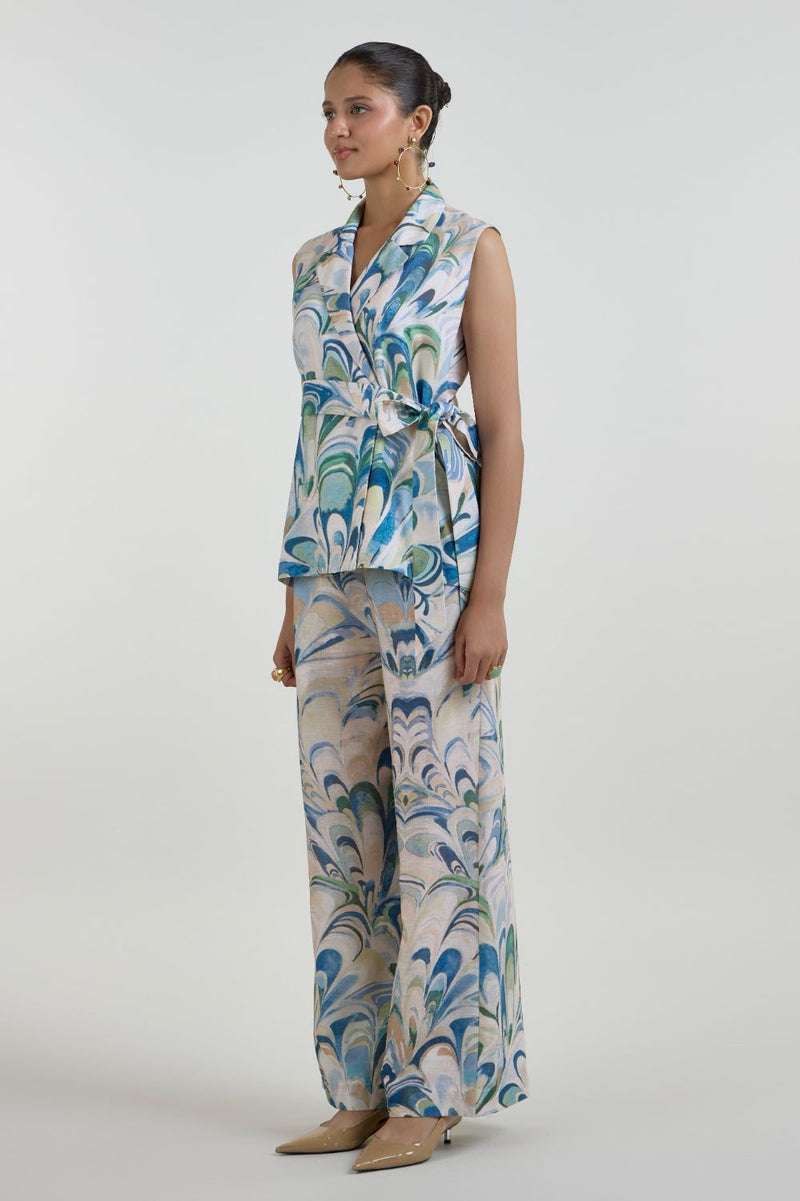 Penelope Blazer Set linen co-ord set by SOBARIKO in beige for women in Singapore
