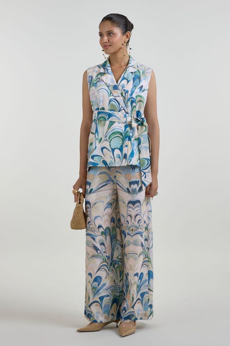 Penelope Blazer Set linen co-ord set by SOBARIKO in beige for women in Singapore