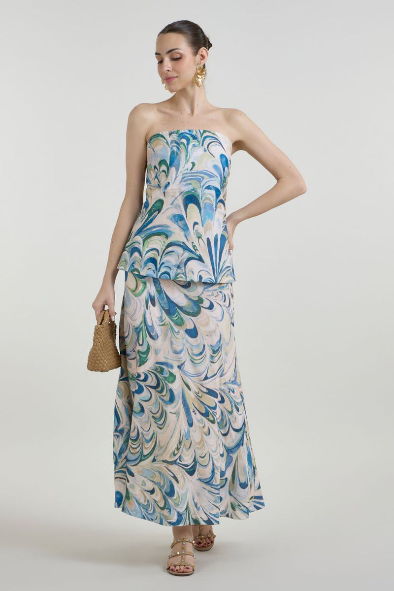 Penelope Strapless 2-1 Dress linen dress by SOBARIKO for women in Singapore