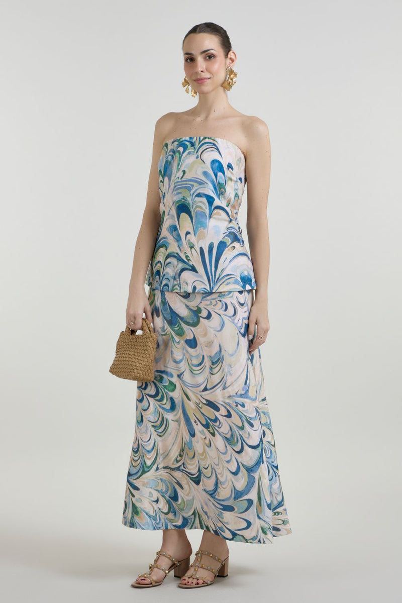 Penelope Strapless 2-1 Dress linen dress by SOBARIKO for women in Singapore