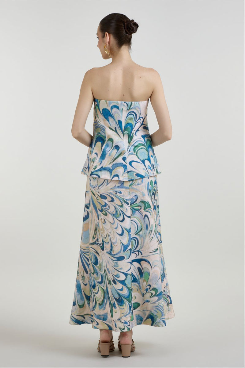 Penelope Strapless 2-1 Dress linen dress by SOBARIKO for women in Singapore