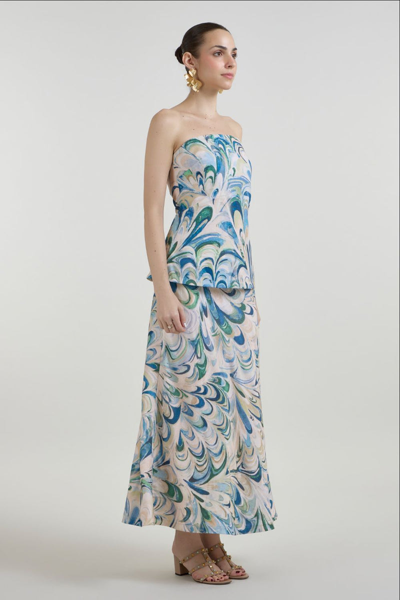 Penelope Strapless 2-1 Dress linen dress by SOBARIKO for women in Singapore