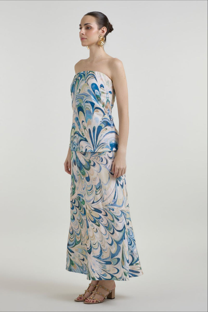 Penelope Strapless 2-1 Dress linen dress by SOBARIKO for women in Singapore