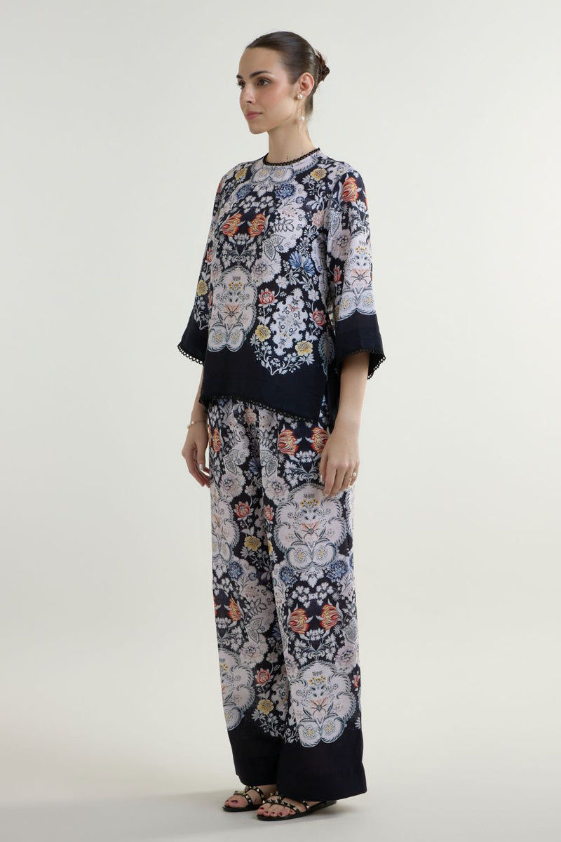 Valerie Tunic Pants Set linen co-ord set by SOBARIKO in black for women in Singapore