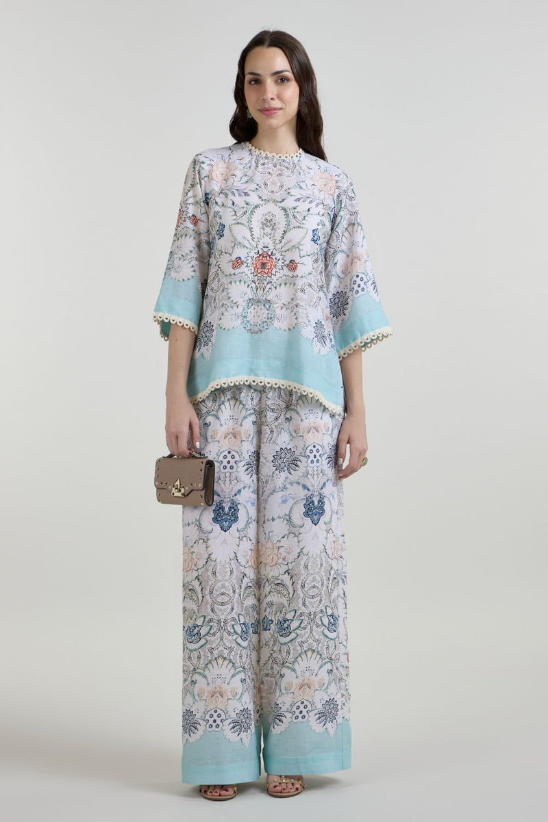 Tyla Tunic Pants Set linen co-ord set by SOBARIKO in white for women in Singapore
