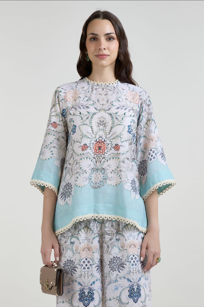 Tyla Tunic Pants Set linen co-ord set by SOBARIKO in white for women in Singapore