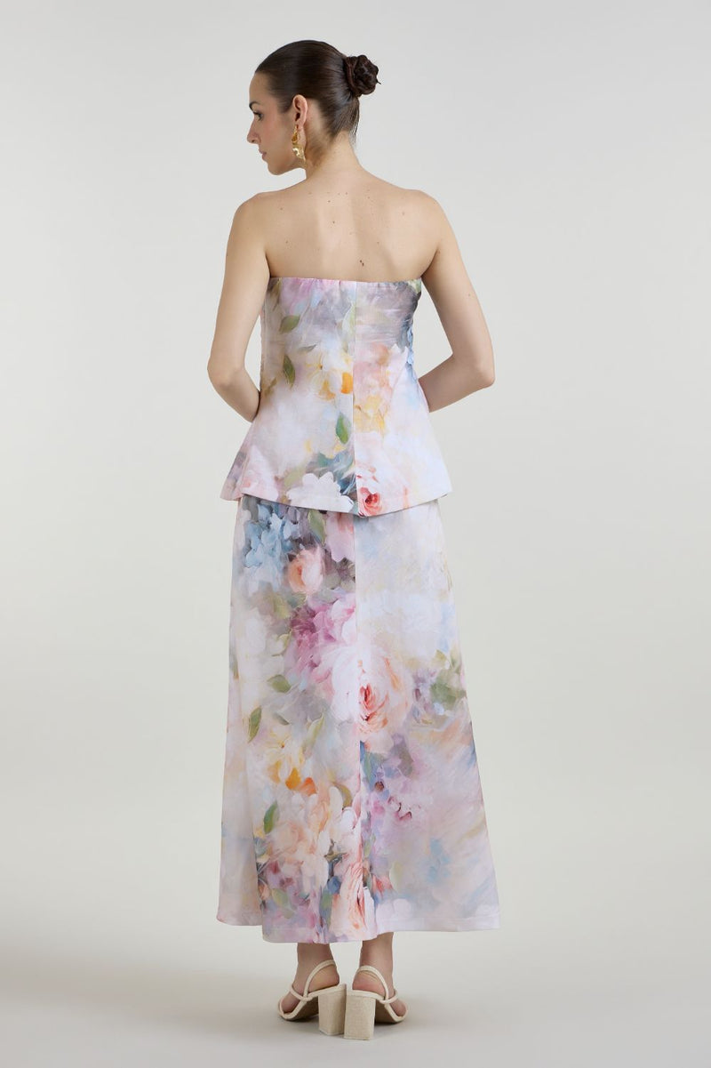 Olivia Strapless 2-1 Dress linen dress by SOBARIKO for women in Singapore