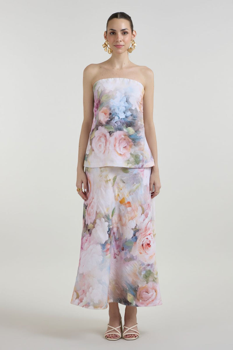 Olivia Strapless 2-1 Dress linen dress by SOBARIKO for women in Singapore