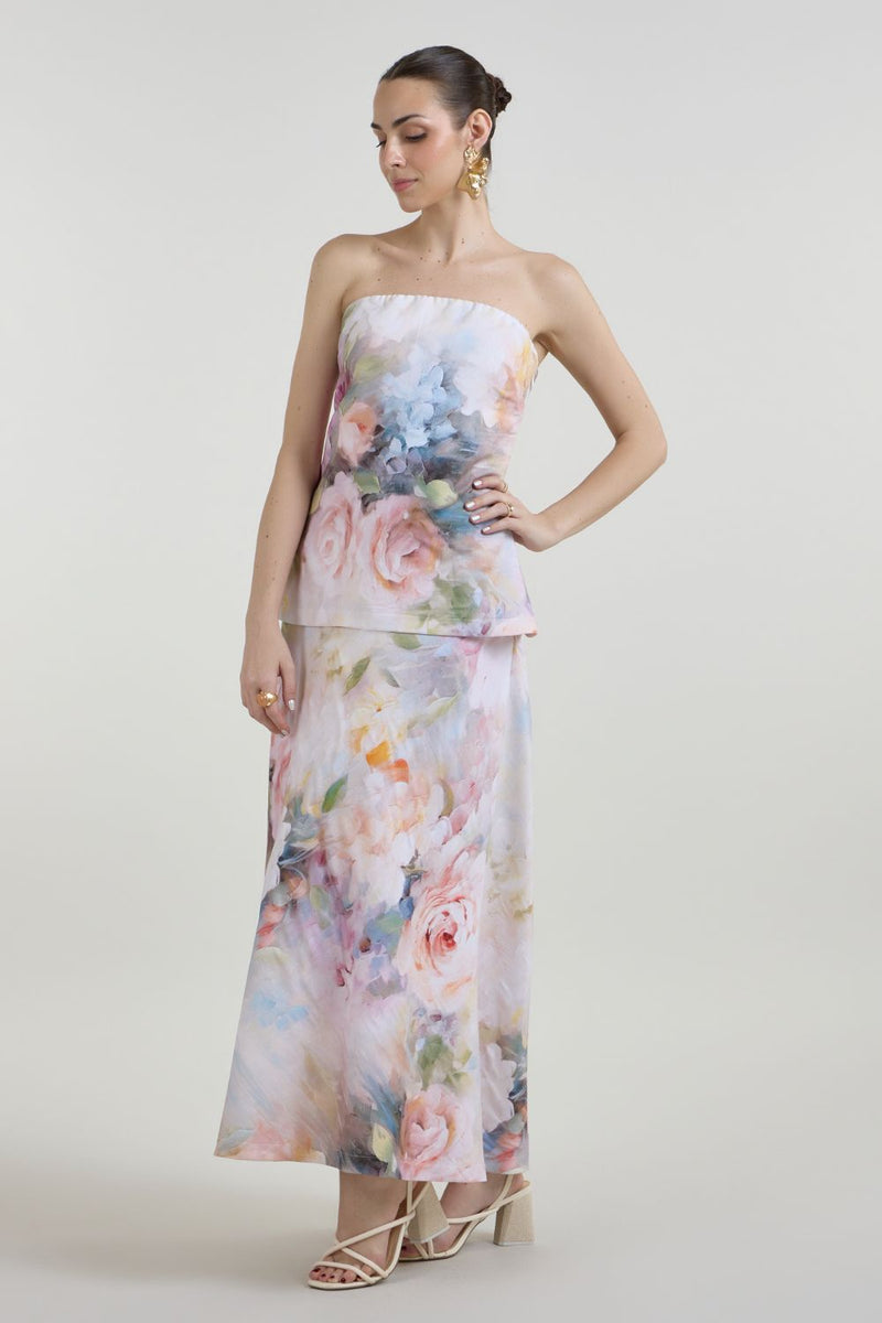 Olivia Strapless 2-1 Dress linen dress by SOBARIKO for women in Singapore