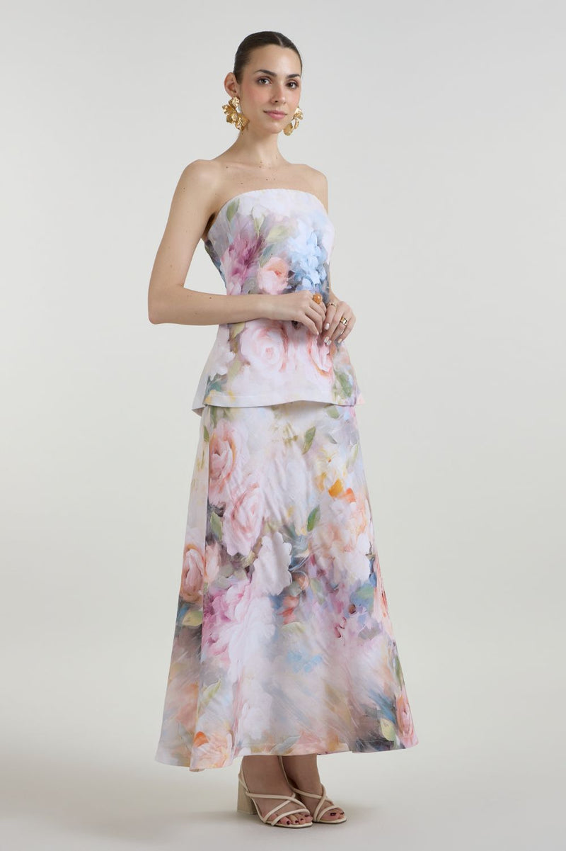 Olivia Strapless 2-1 Dress linen dress by SOBARIKO for women in Singapore