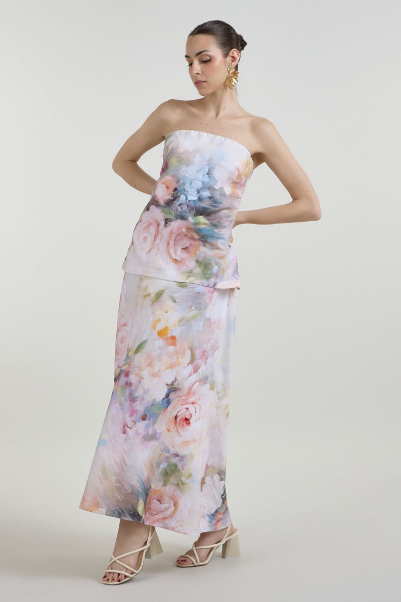 Olivia Strapless 2-1 Dress linen dress by SOBARIKO for women in Singapore