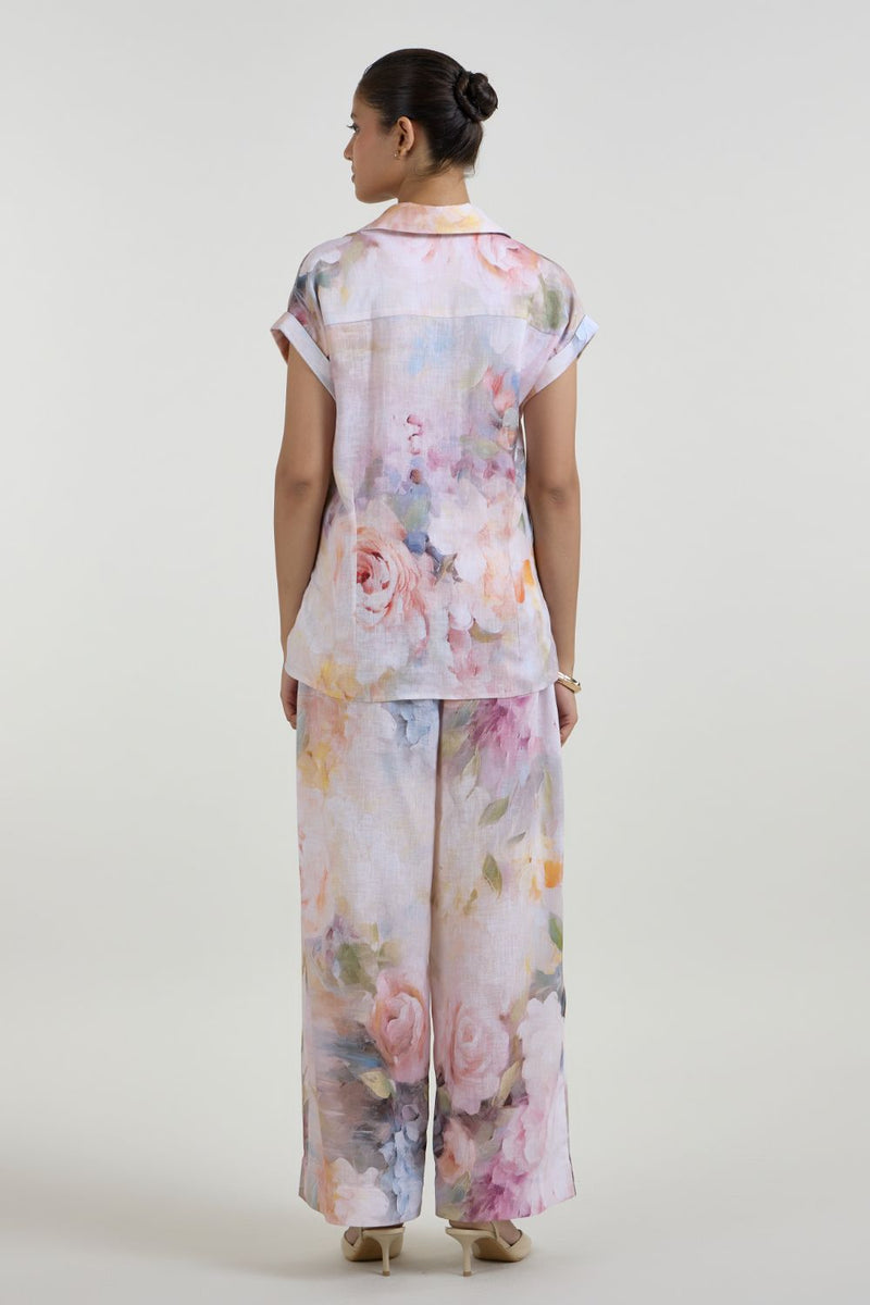 Olivia Twist Co-ord Set linen co-ord set by SOBARIKO in white for women in Singapore