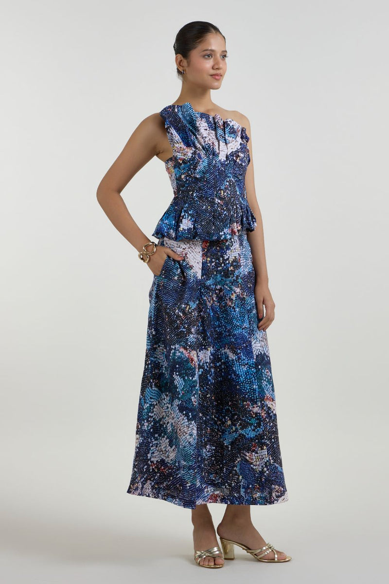 Mosaic Fanfare Set linen co-ord set by SOBARIKO in multicolor for women in Singapore