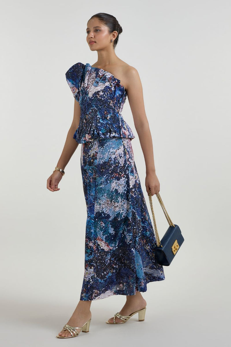 Mosaic Fanfare Set linen co-ord set by SOBARIKO in multicolor for women in Singapore