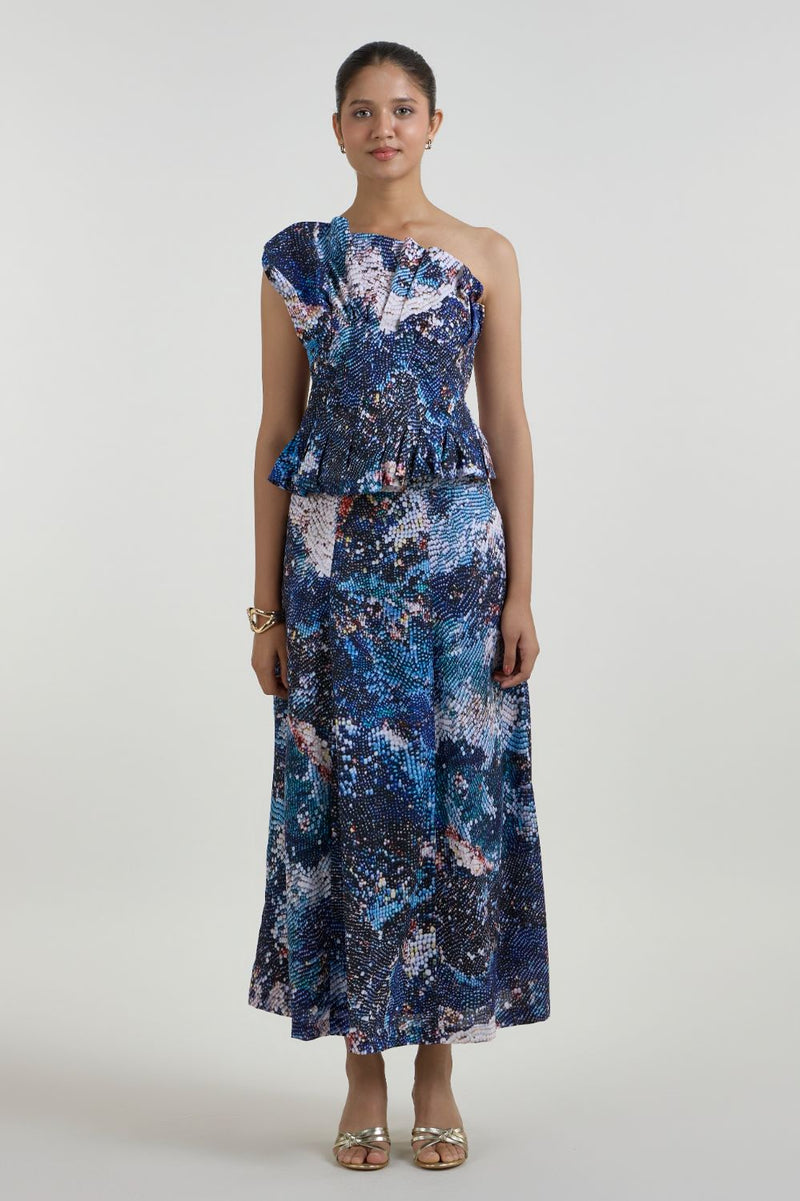Mosaic Fanfare Set linen co-ord set by SOBARIKO in multicolor for women in Singapore