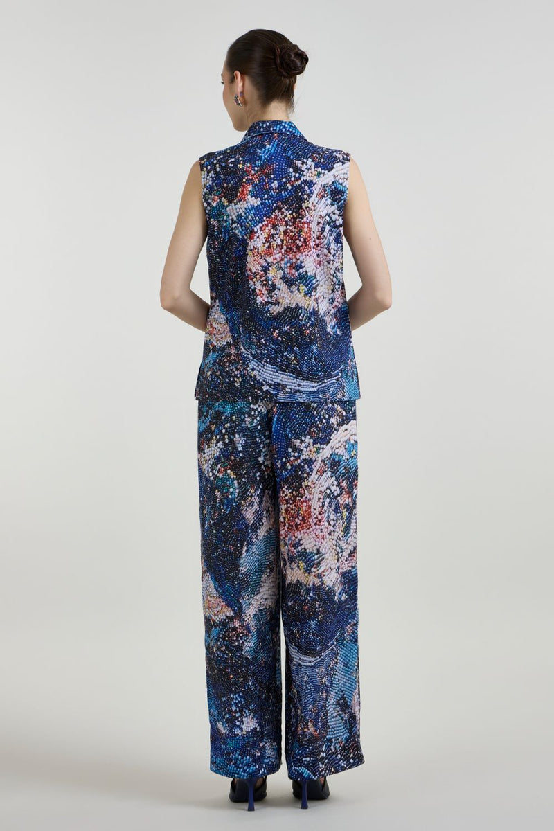 Mosaic Blazer Set linen co-ord set by SOBARIKO in multicolor for women in Singapore