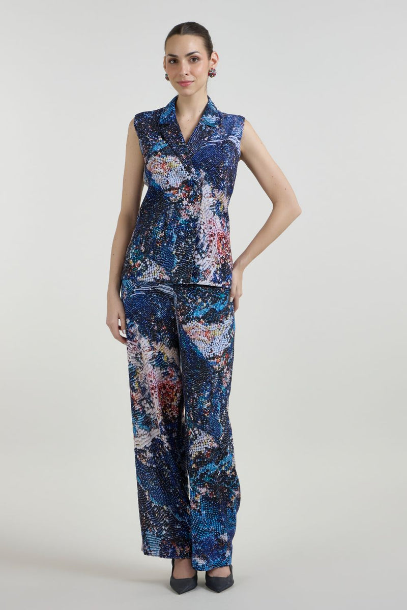 Mosaic Blazer Set linen co-ord set by SOBARIKO in multicolor for women in Singapore