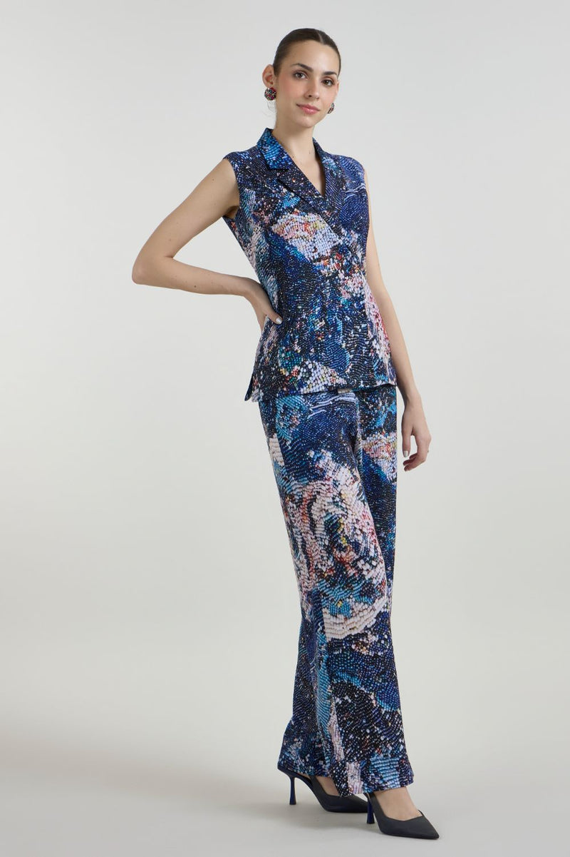 Mosaic Blazer Set linen co-ord set by SOBARIKO in multicolor for women in Singapore