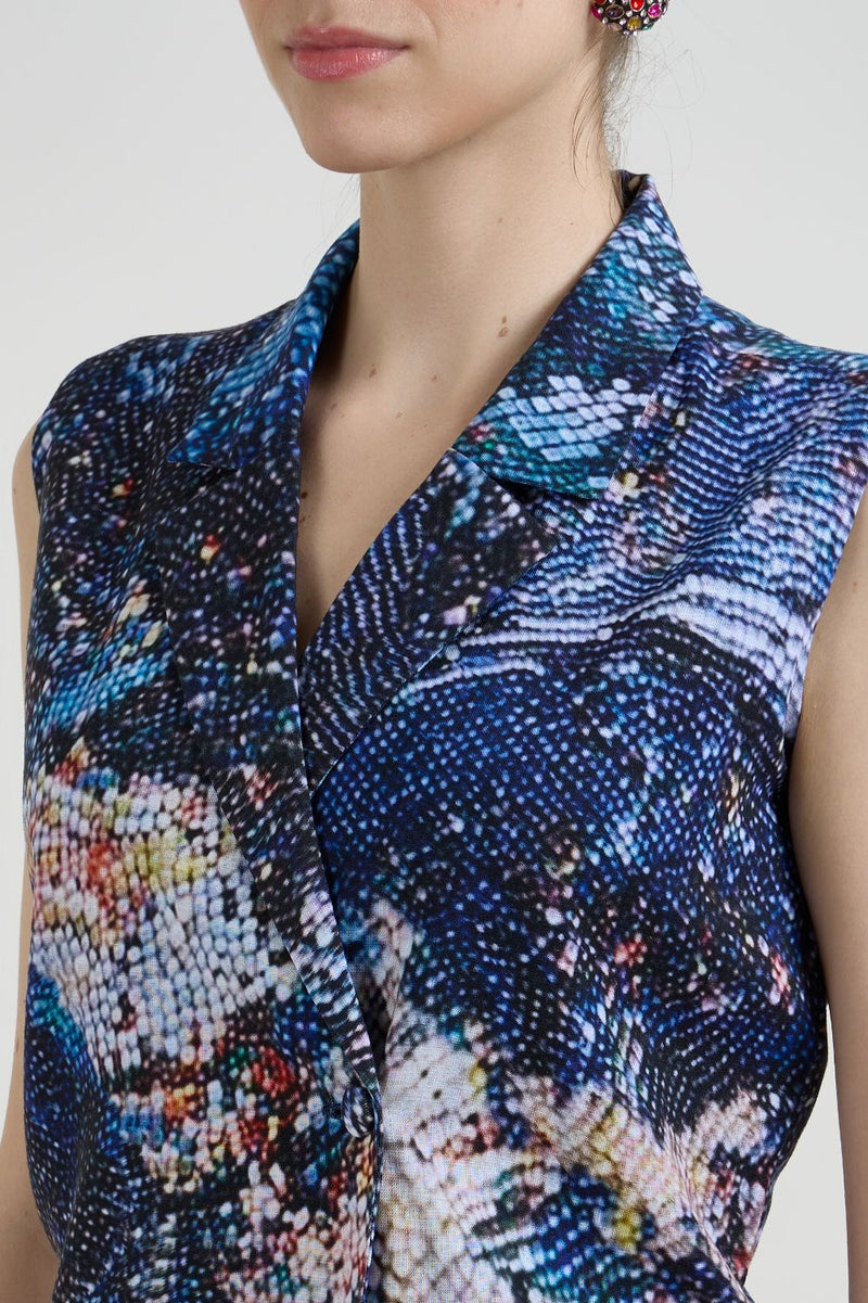 Mosaic Blazer Set linen co-ord set by SOBARIKO in multicolor for women in Singapore