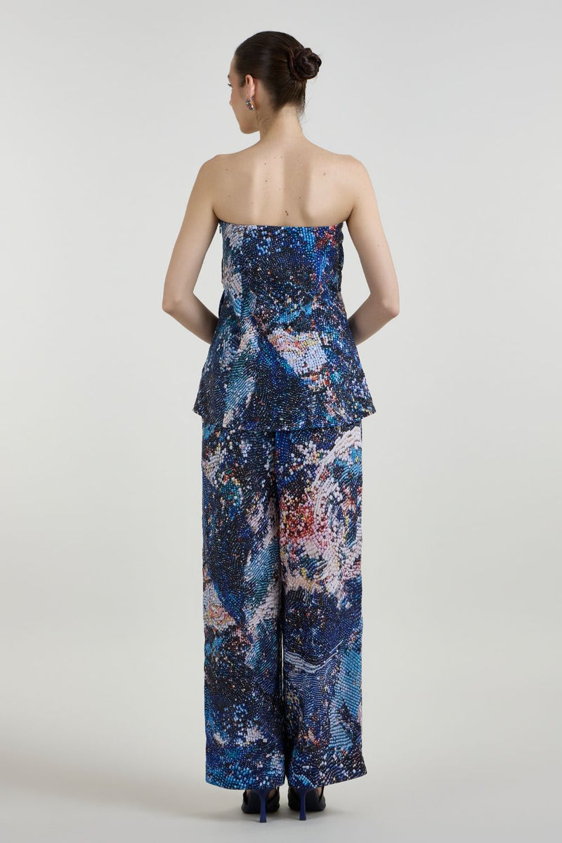 Mosaic Strapless Set linen co-ord set by SOBARIKO in multicolor for women in Singapore