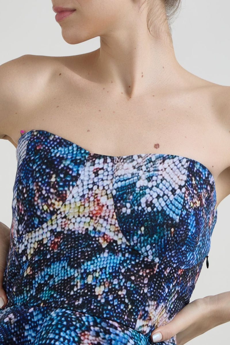 Mosaic Peplum set linen co-ord set by SOBARIKO in multicolor for women in Singapore