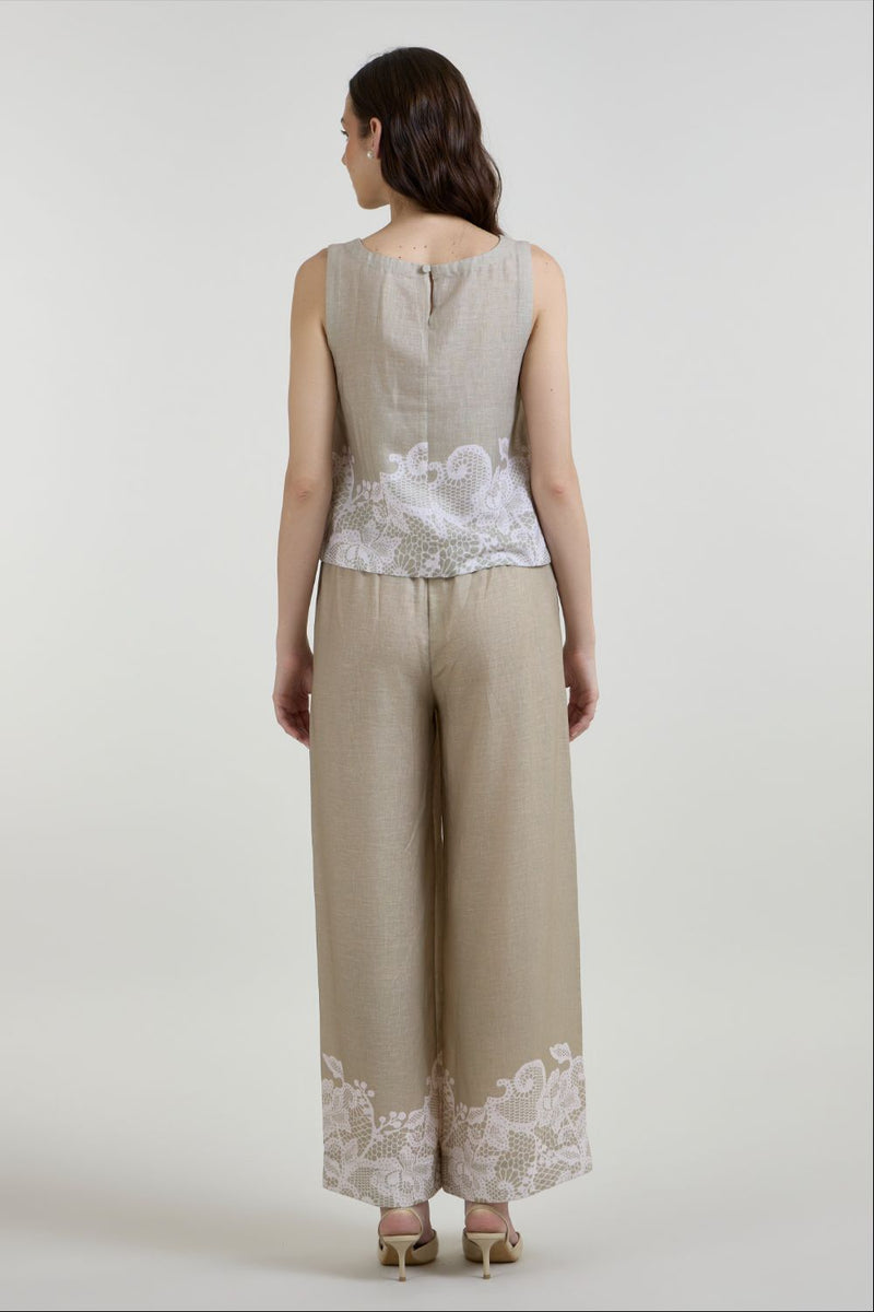 Lucy Co-ord Set linen co-ord set by SOBARIKO in khaki for women in Singapore