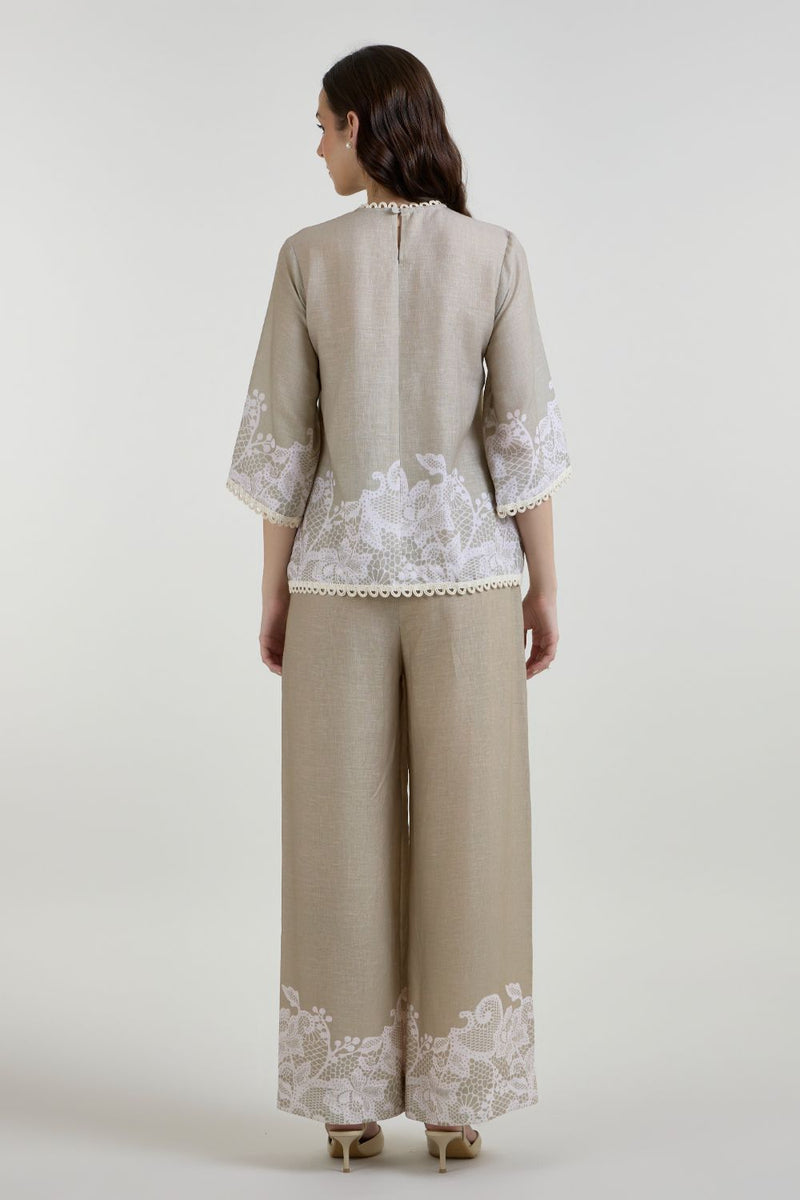 Lucy Tunic Set linen co-ord set by SOBARIKO in khaki for women in Singapore