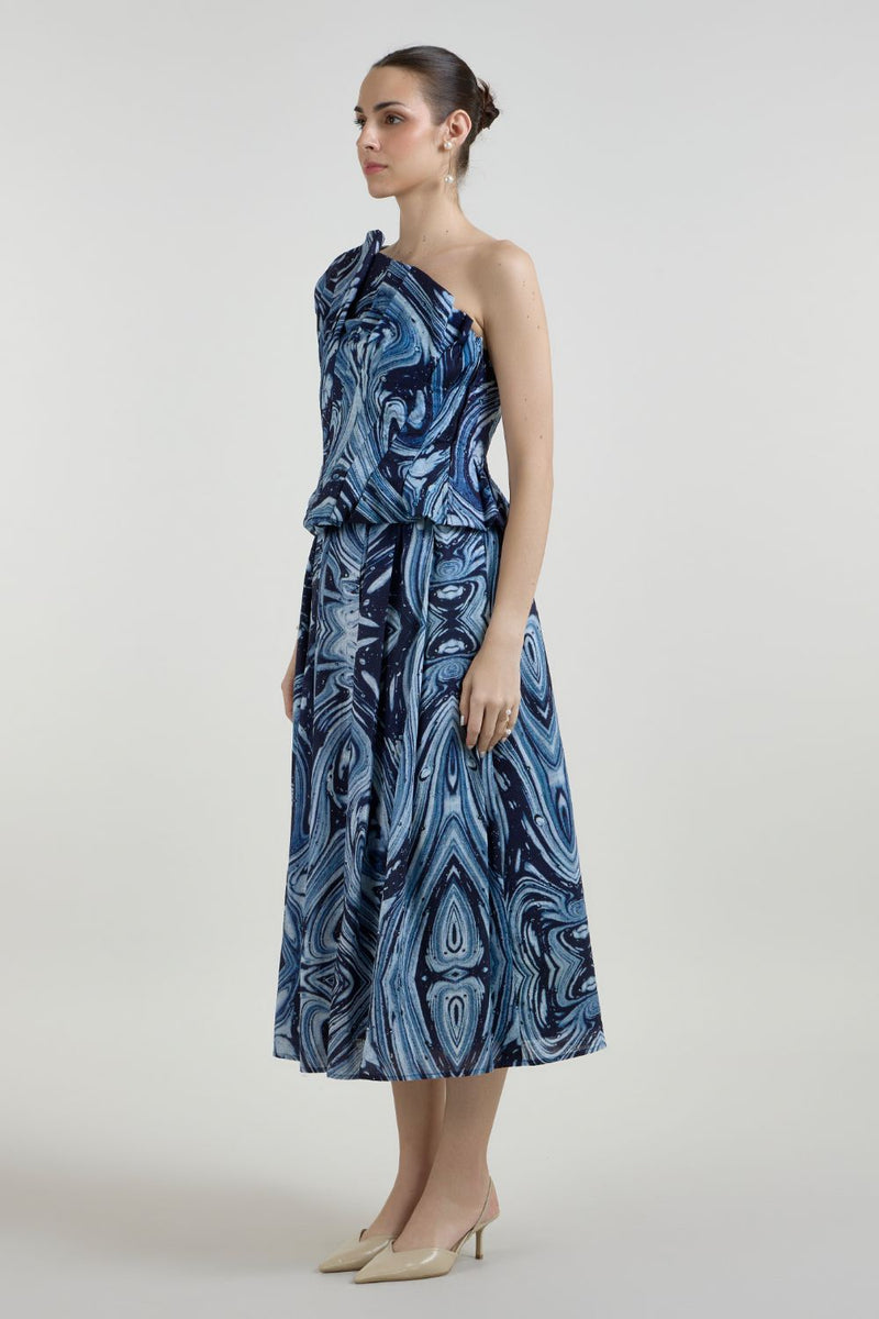 Marbela Fanfare Set linen co-ord set by SOBARIKO in blue for women in Singapore
