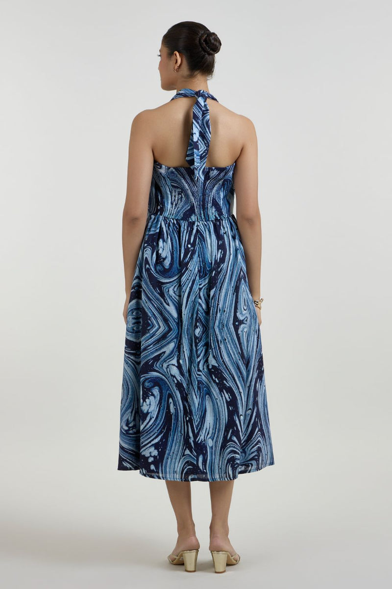 Marbela Halter dress linen dress by SOBARIKO for women in Singapore