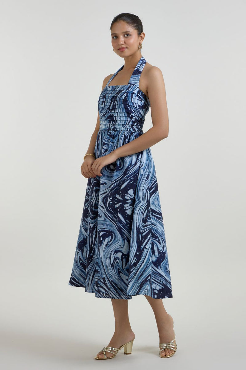 Marbela Halter dress linen dress by SOBARIKO for women in Singapore