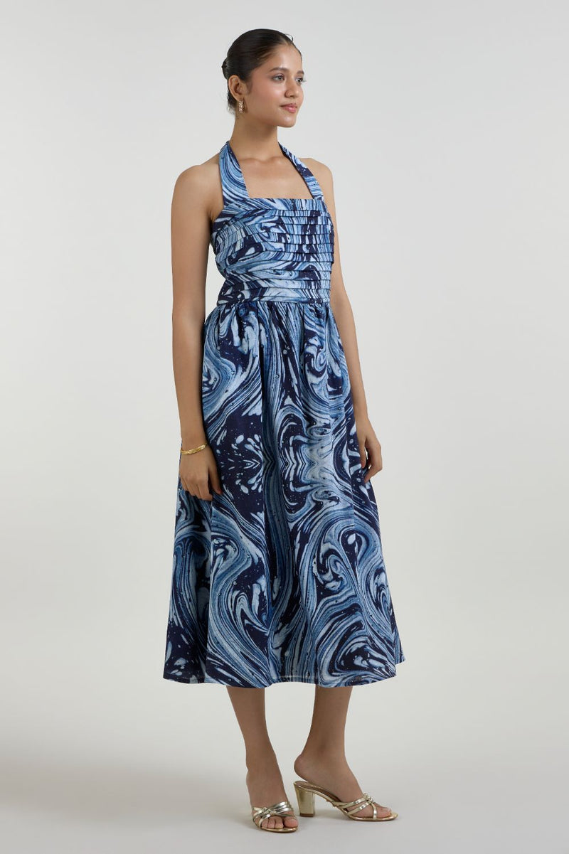 Marbela Halter dress linen dress by SOBARIKO for women in Singapore