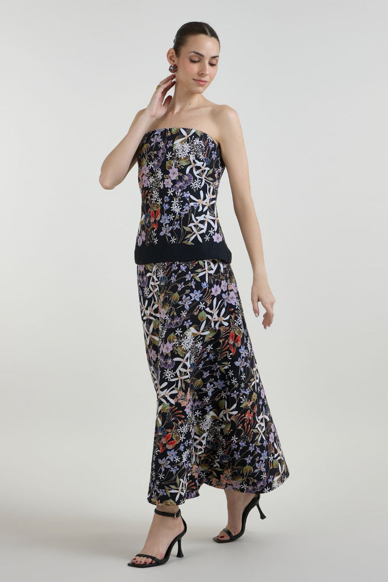 Eliza Strapless Dress linen dress by SOBARIKO for women in Singapore