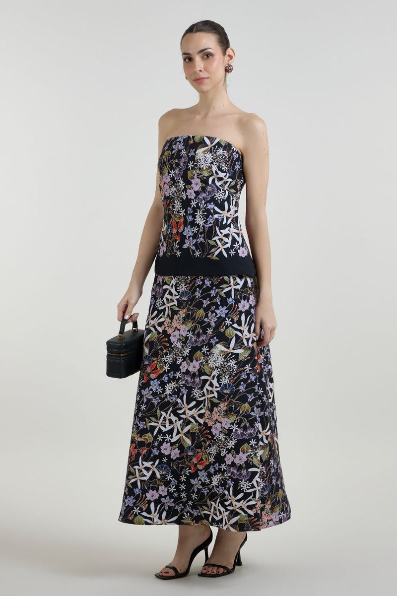 Eliza Strapless Dress linen dress by SOBARIKO for women in Singapore