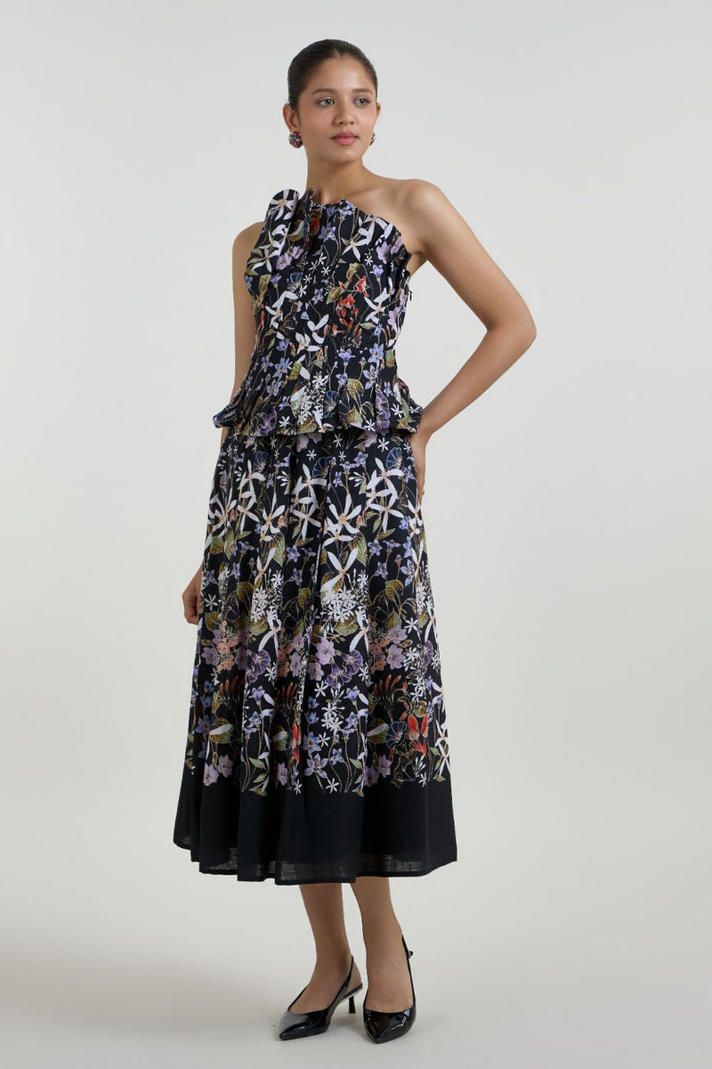 Eliza Fanfare Set linen co-ord set by SOBARIKO in black for women in Singapore