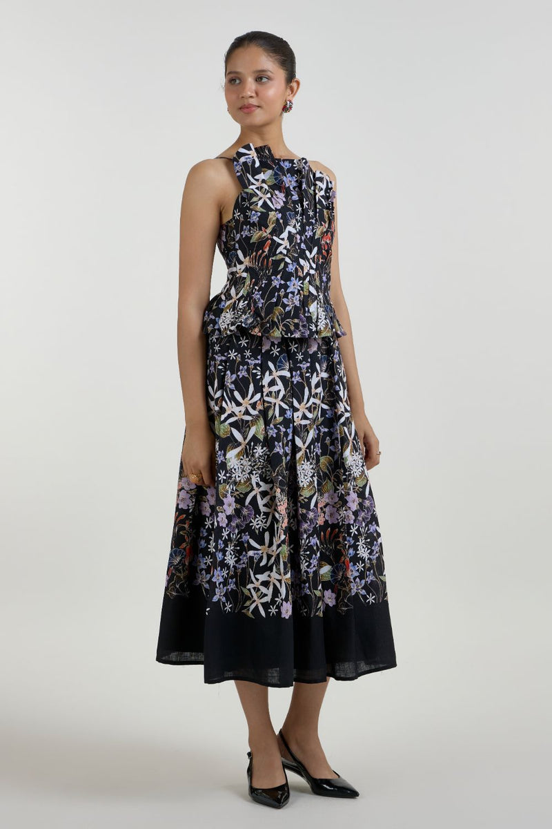 Eliza Fanfare Set linen co-ord set by SOBARIKO in black for women in Singapore