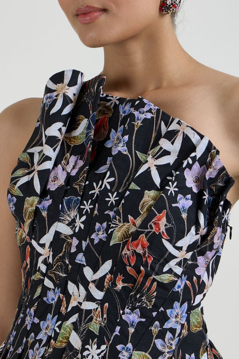 Eliza Fanfare Set linen co-ord set by SOBARIKO in black for women in Singapore