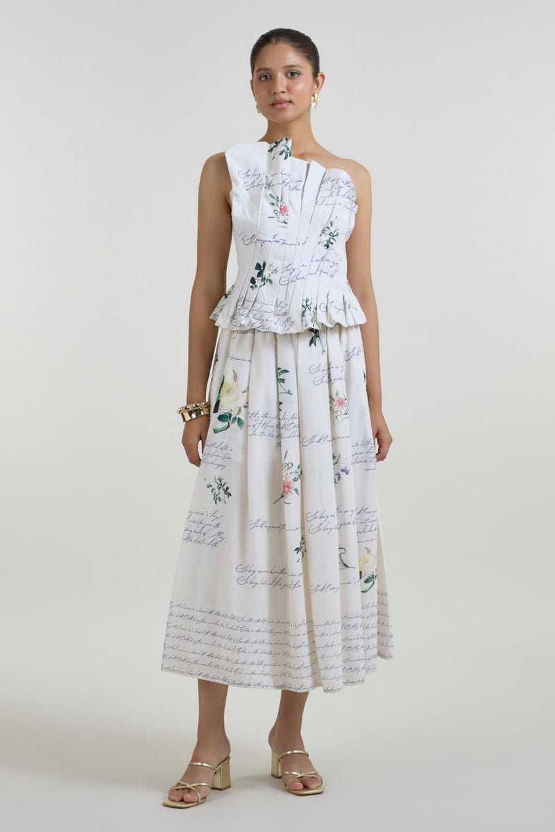 Poetry Fanfare Set linen co-ord set by SOBARIKO in ivory for women in Singapore