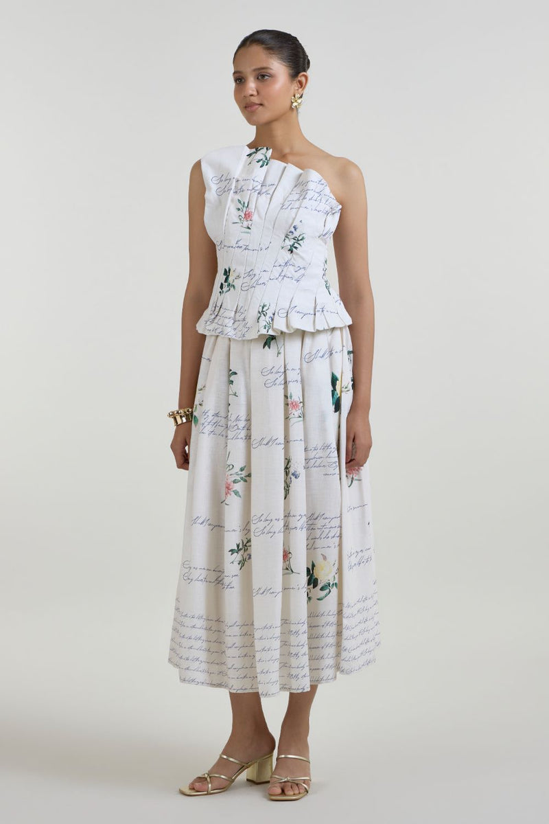 Poetry Fanfare Set linen co-ord set by SOBARIKO in ivory for women in Singapore