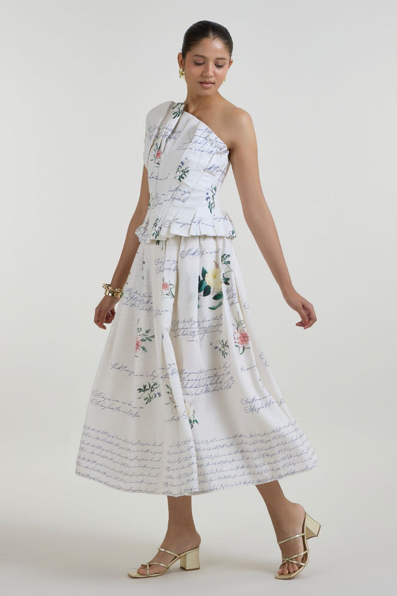 Poetry Fanfare Set linen co-ord set by SOBARIKO in ivory for women in Singapore