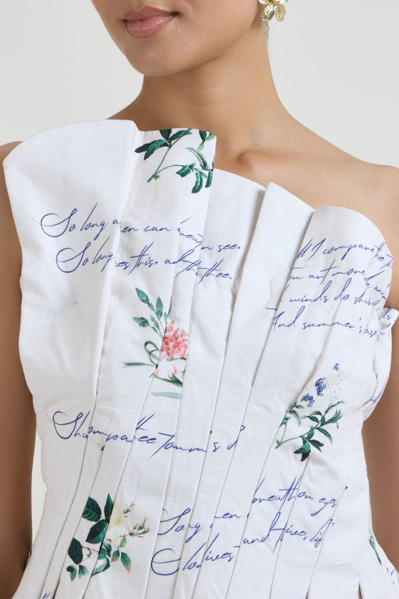 Poetry Fanfare Set linen co-ord set by SOBARIKO in ivory for women in Singapore