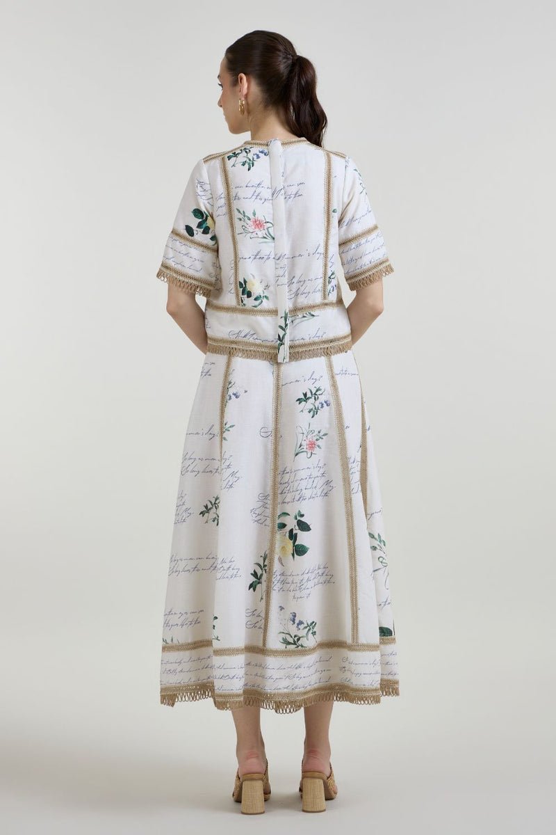 Poetry Raafia skirt set linen co-ord set by SOBARIKO in ivory for women in Singapore