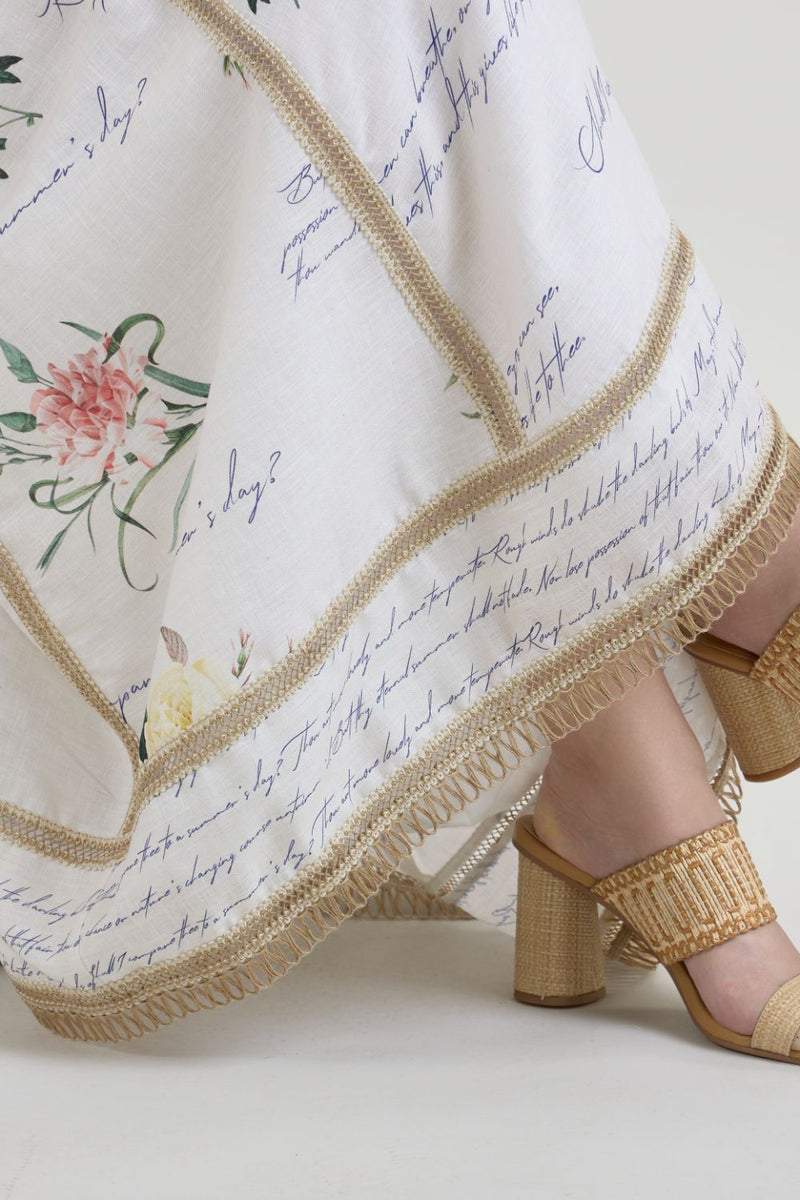 Poetry Raafia skirt set linen co-ord set by SOBARIKO in ivory for women in Singapore