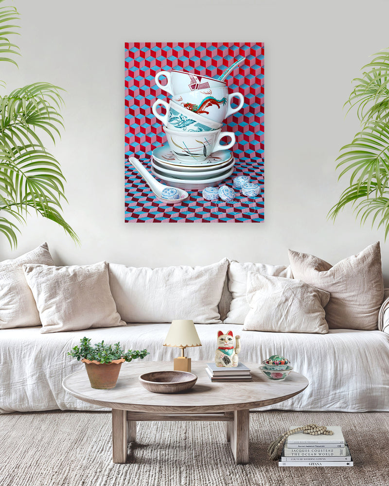 Still Life in Jade & Ruby Red