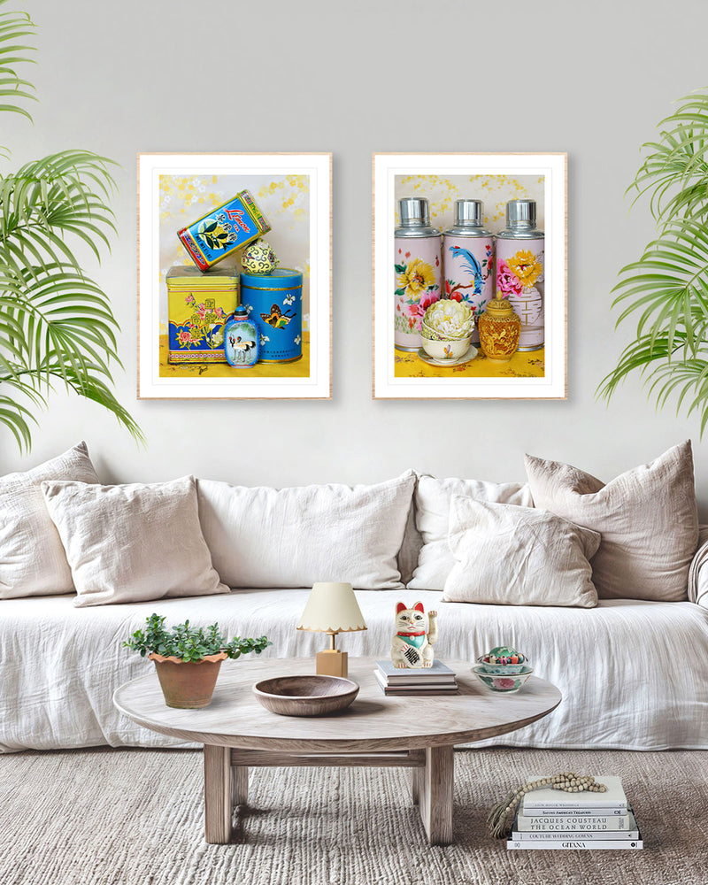 Still Life in Bright blue & Lemon Yellow
