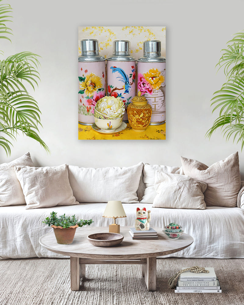 Still Life in Pink Peony & Sunshine Yellow