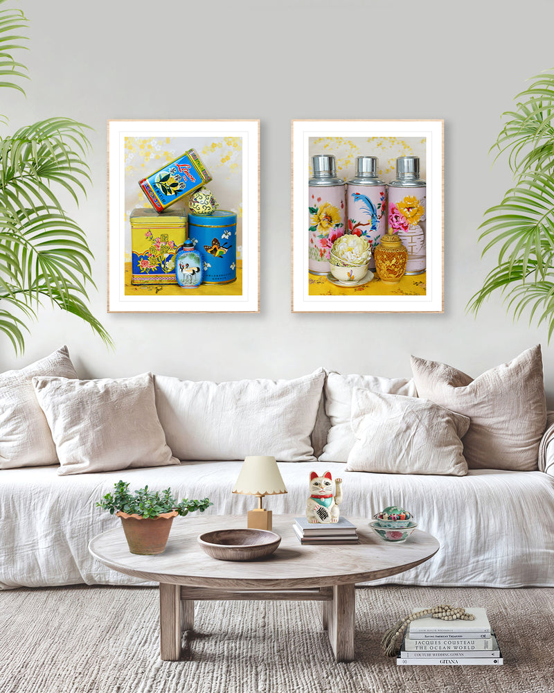 Still Life in Bright blue & Lemon Yellow