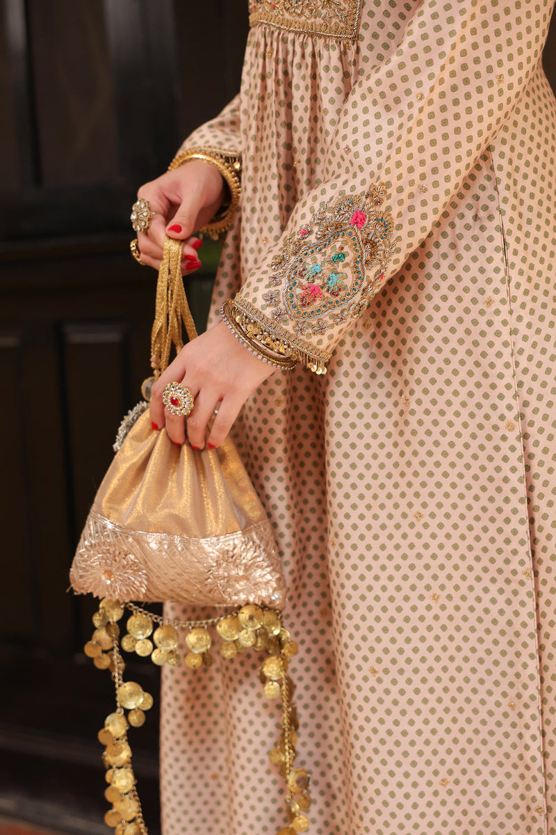Ahista Ivory Printed Frockstyle Kurta Set silk tencel kurta/kurta set by Niti Bothra in ivory for women in Singapore